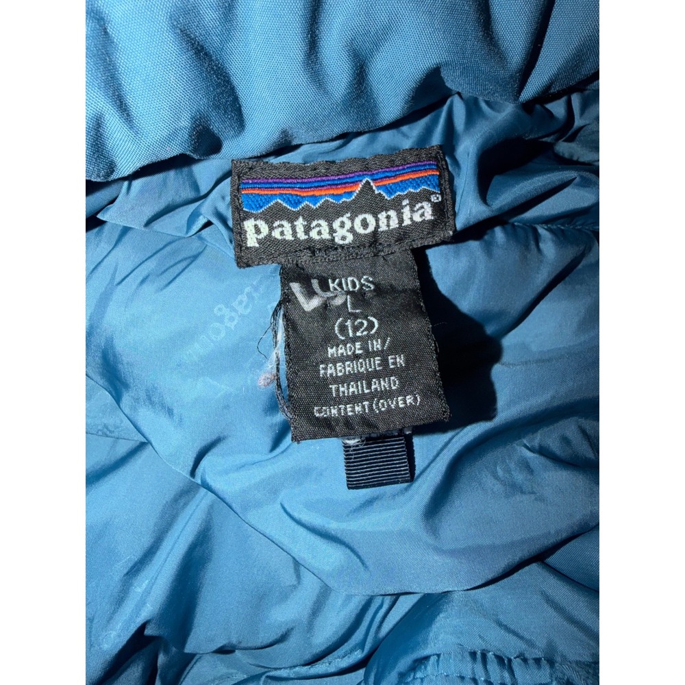 Vtg Patagonia Kids (12) Insulated Winter Jacket Blue Navy Ski Snow Coat Full Zip - Picture 6 of 7